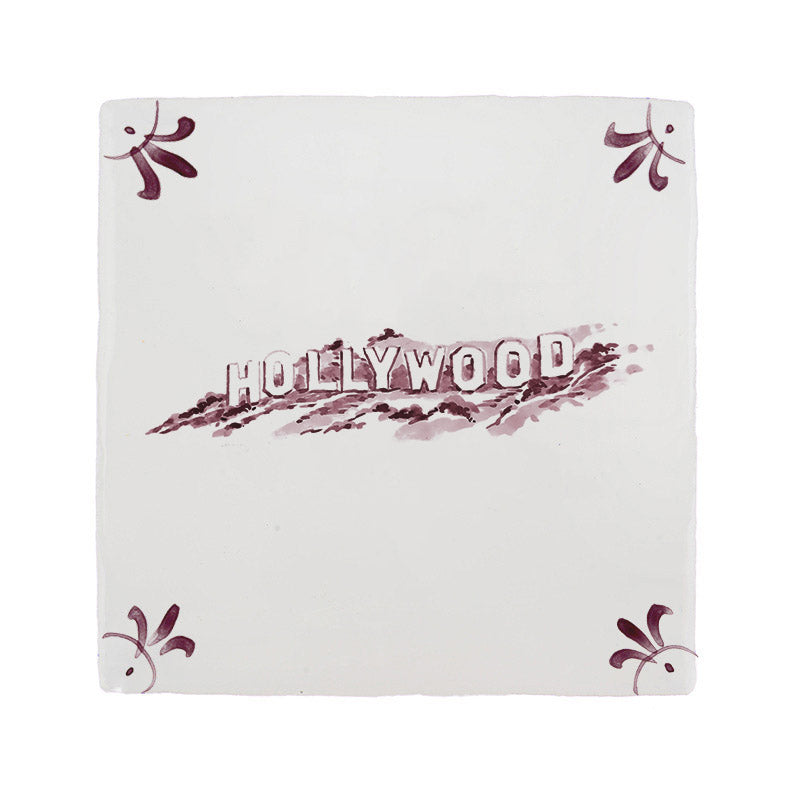 Hollywood Sign Delft Tile