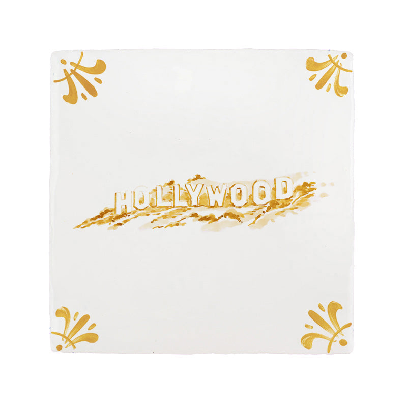 Hollywood Sign Delft Tile