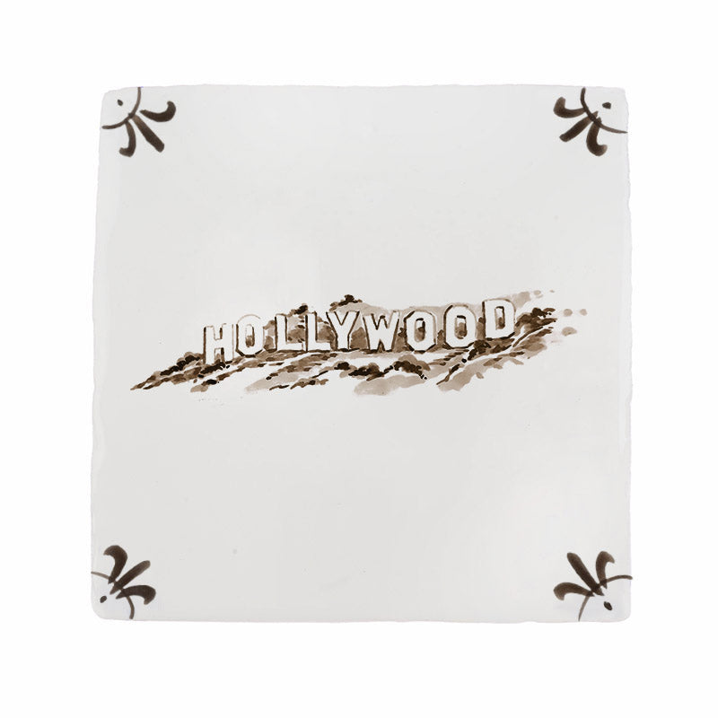 Hollywood Sign Delft Tile