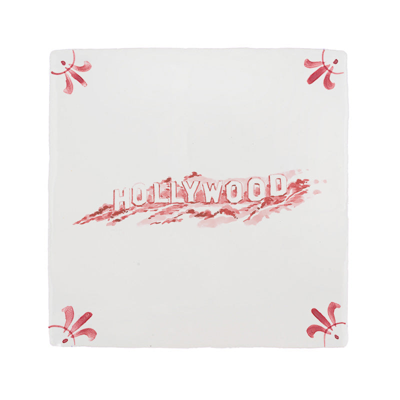 Hollywood Sign Delft Tile