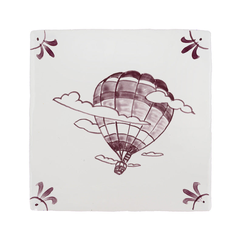 Hot Air Balloon Delft Tile