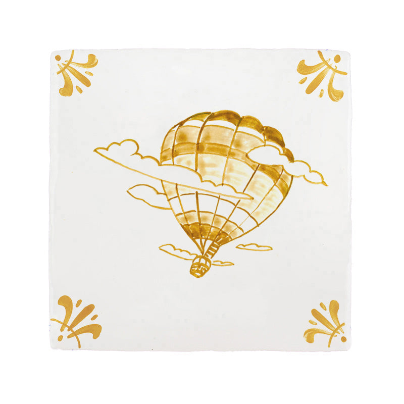 Hot Air Balloon Delft Tile