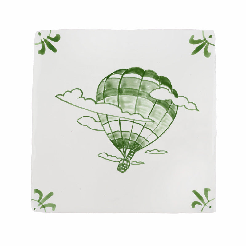 Hot Air Balloon Delft Tile