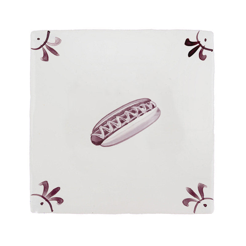 Hot Dog Delft Tile