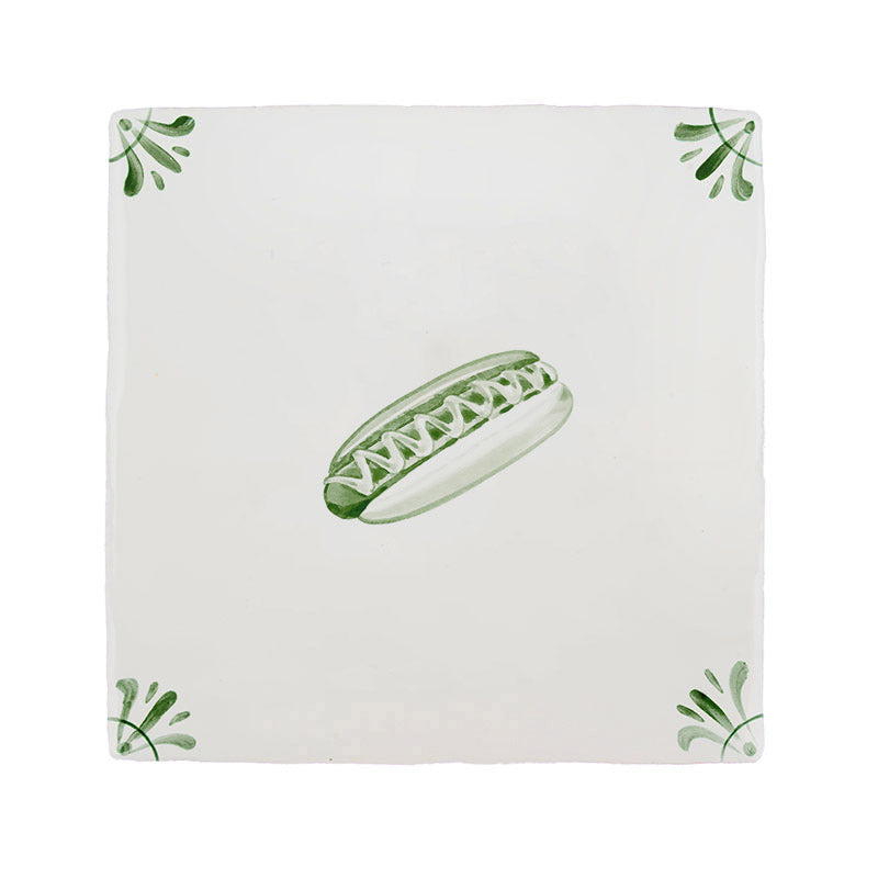 Hot Dog Delft Tile