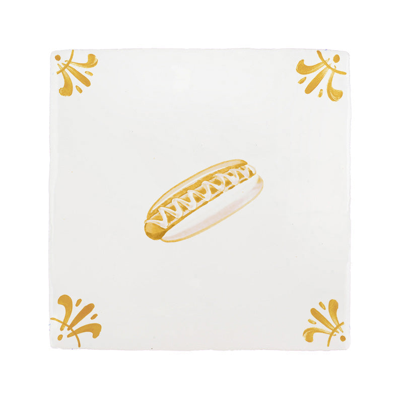 Hot Dog Delft Tile