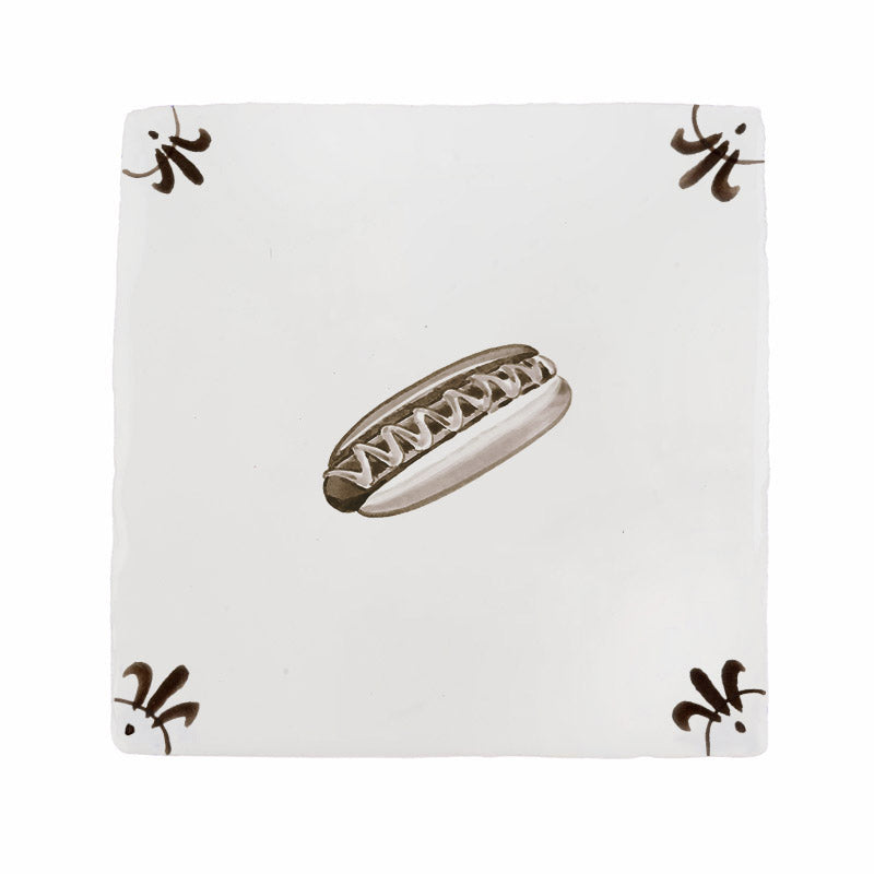 Hot Dog Delft Tile