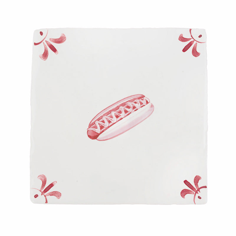Hot Dog Delft Tile