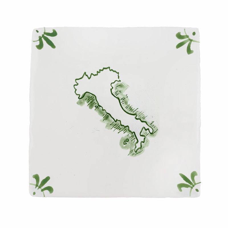 Map of Italy Delft Tile