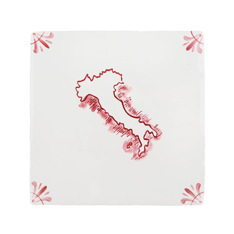 Map of Italy Delft Tile