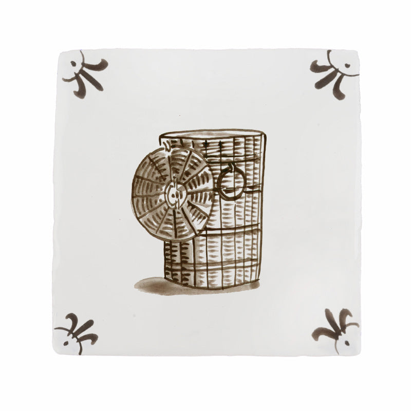 Laundry Basket Delft Tile