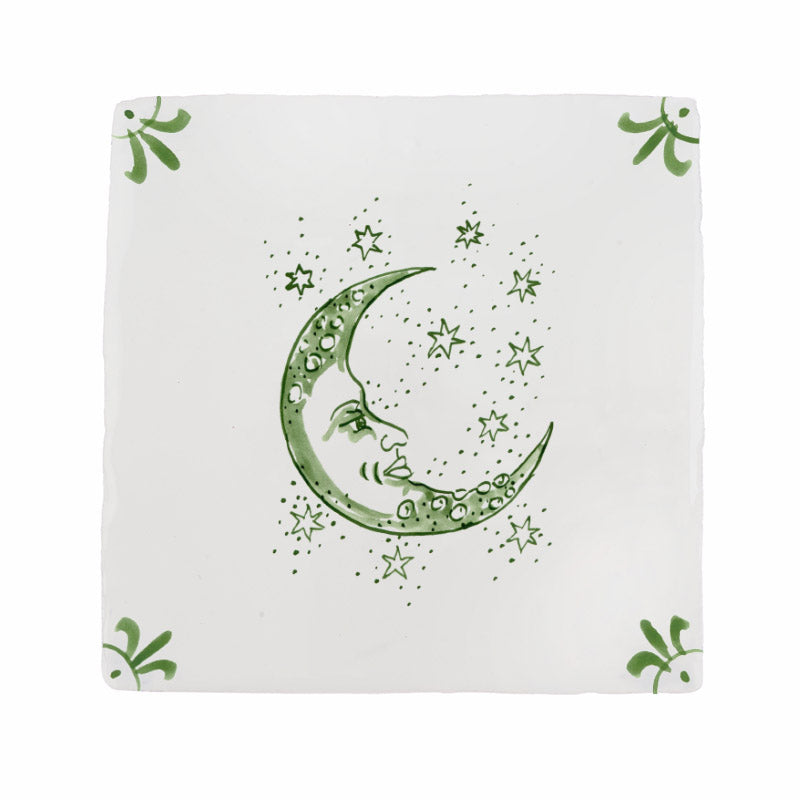 Moon and Stars Delft Tile