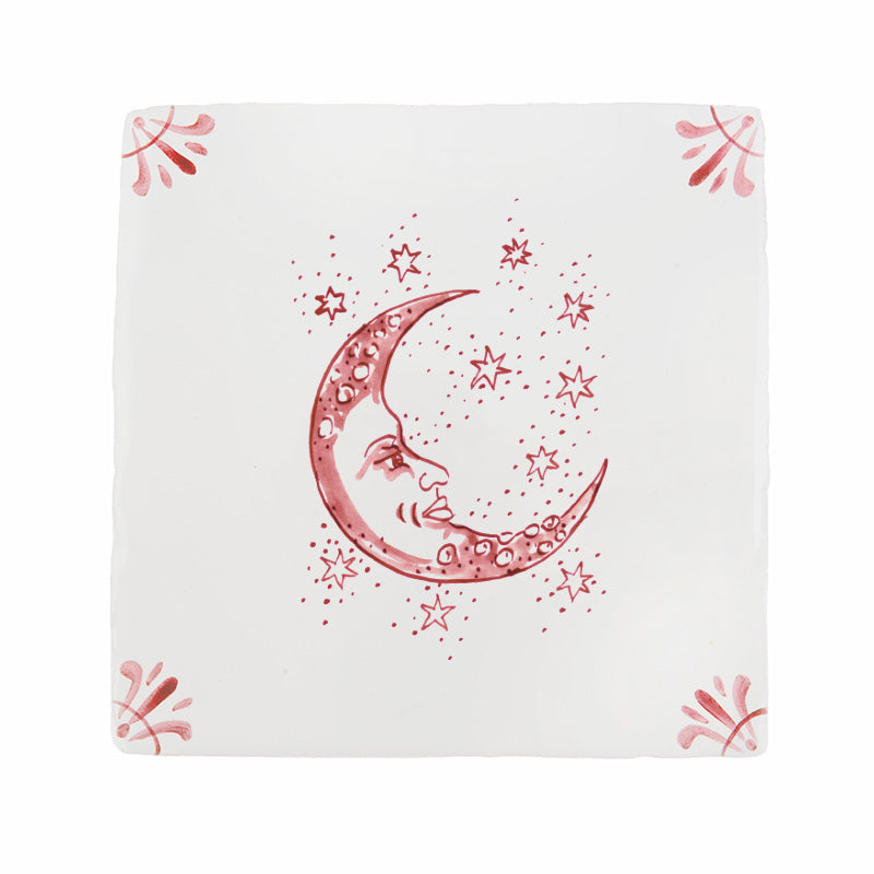 Moon and Stars Delft Tile