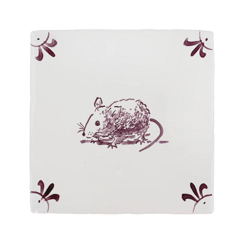 Field Mouse Delft Tile