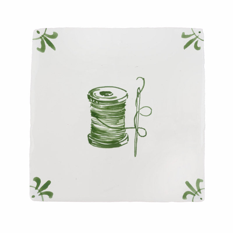 Needle and Thread Spool Delft Tile