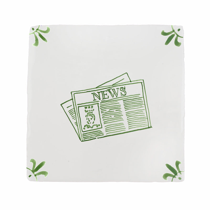 Newspaper Delft Tile