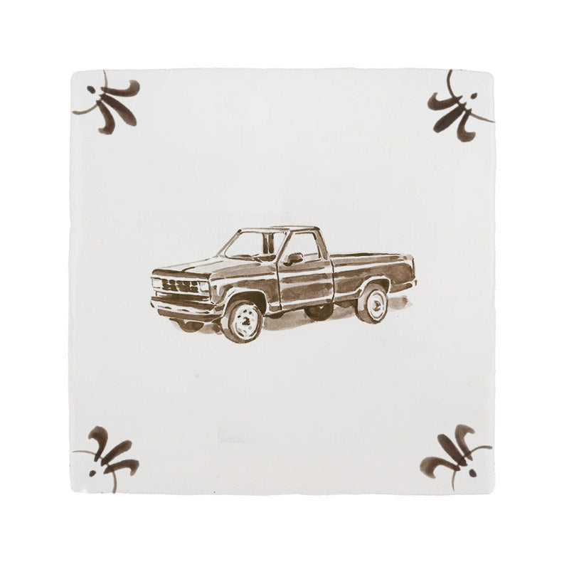 Pick Up Truck Delft Tile
