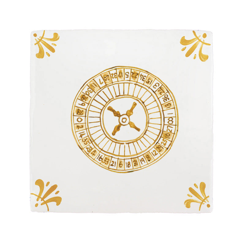 Roulette Wheel Delft Tile