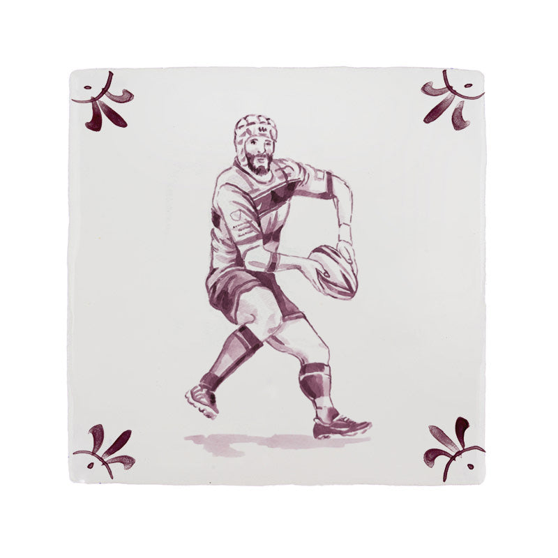 Rugby Player Delft Tile