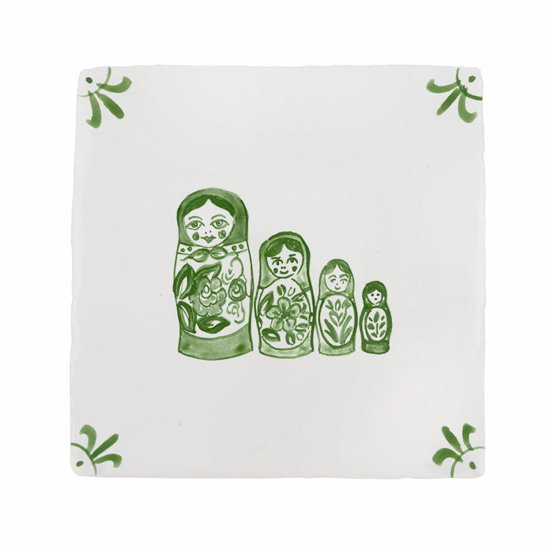 Matryoshka Dolls Delft Tile