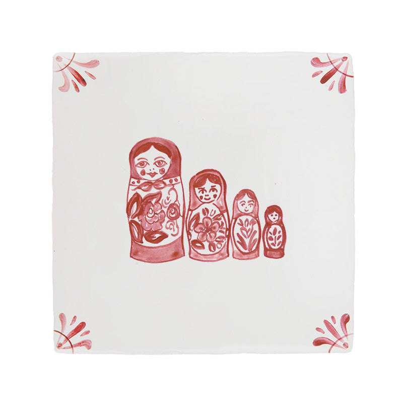 Matryoshka Dolls Delft Tile
