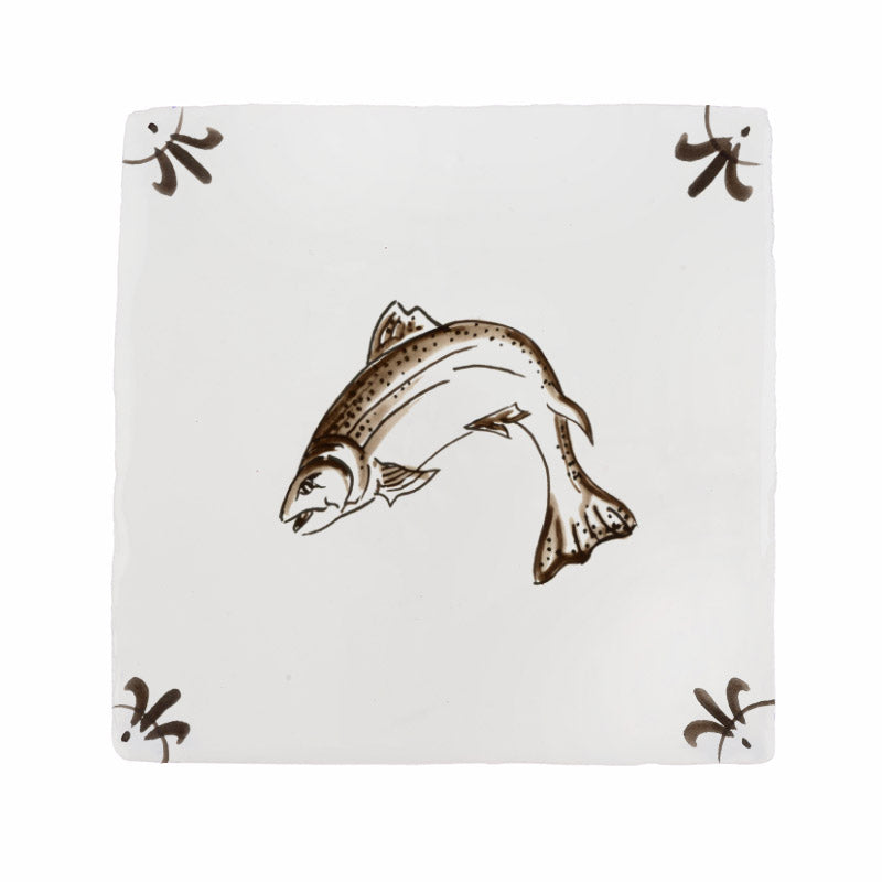 Beauly Salmon Delft Tile