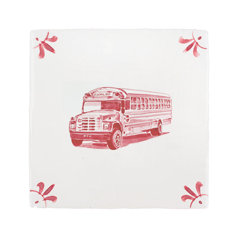 School Bus Delft Tile