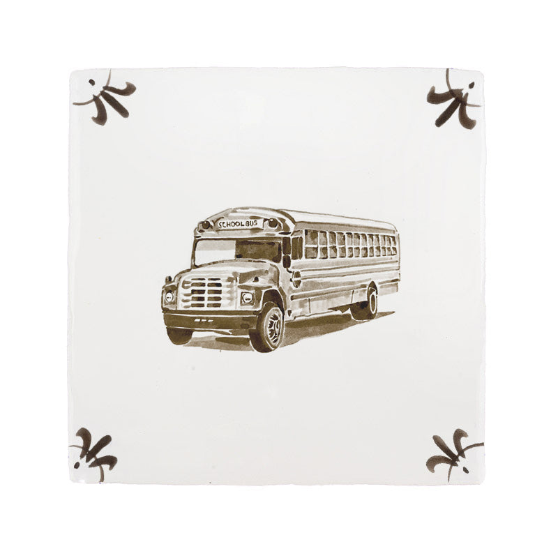 School Bus Delft Tile