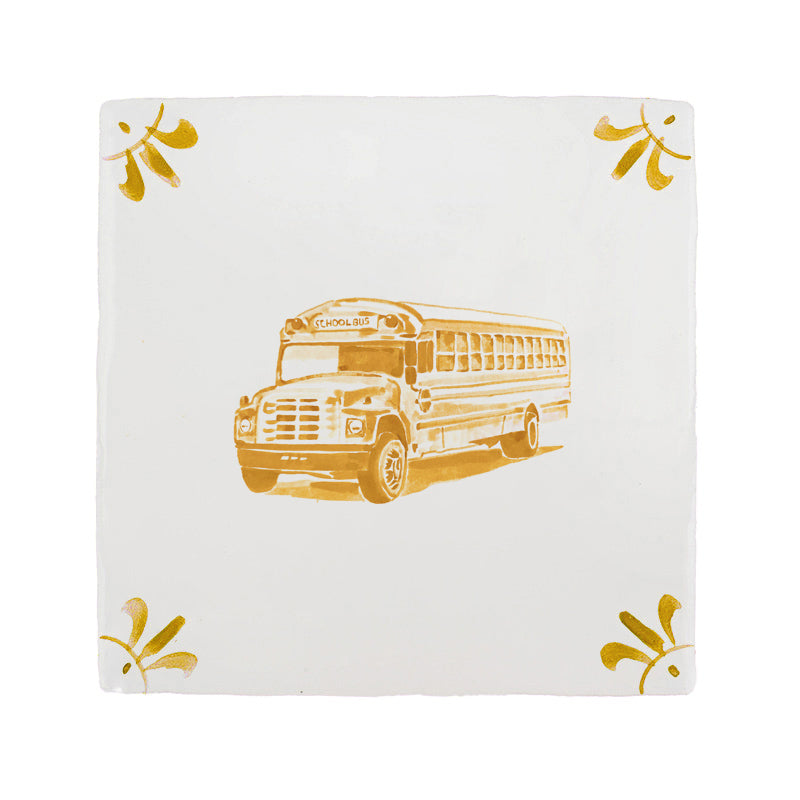 School Bus Delft Tile