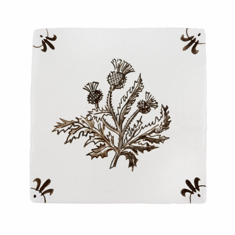 Thistles Delft Tile