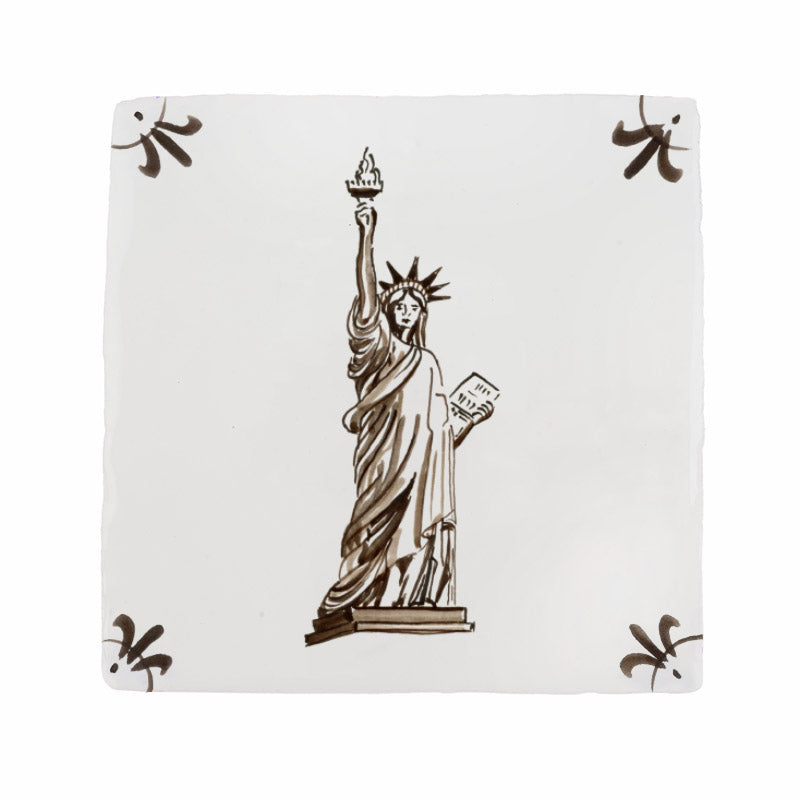 Lady Liberty Delft Tile