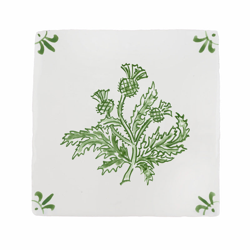 Thistles Delft Tile