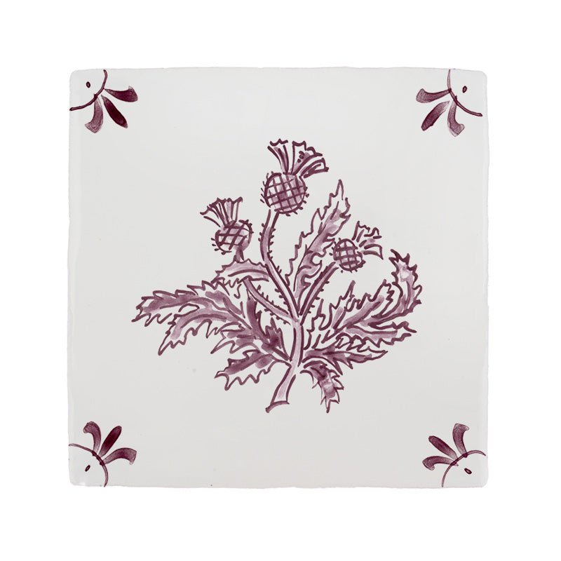 Thistles Delft Tile