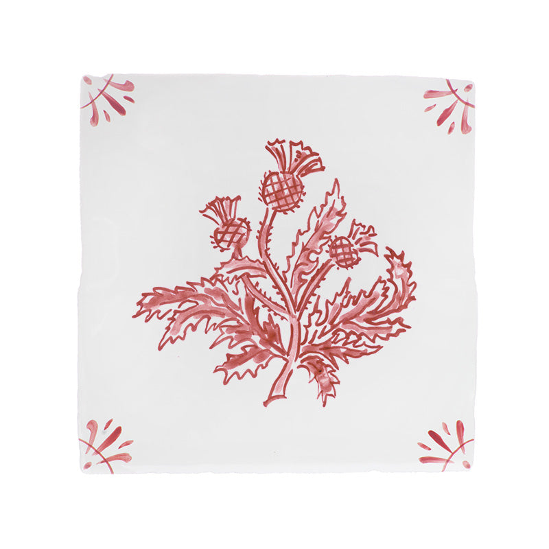 Thistles Delft Tile