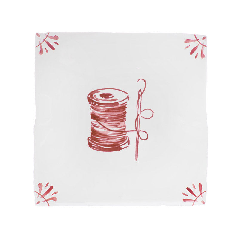 Needle and Thread Spool Delft Tile