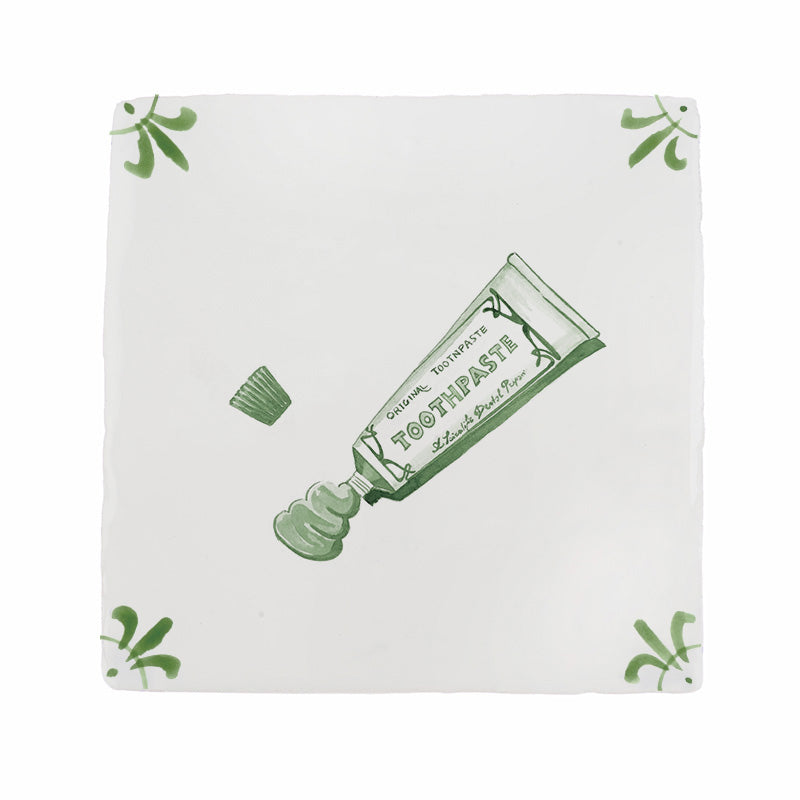 Toothpaste Delft Tile