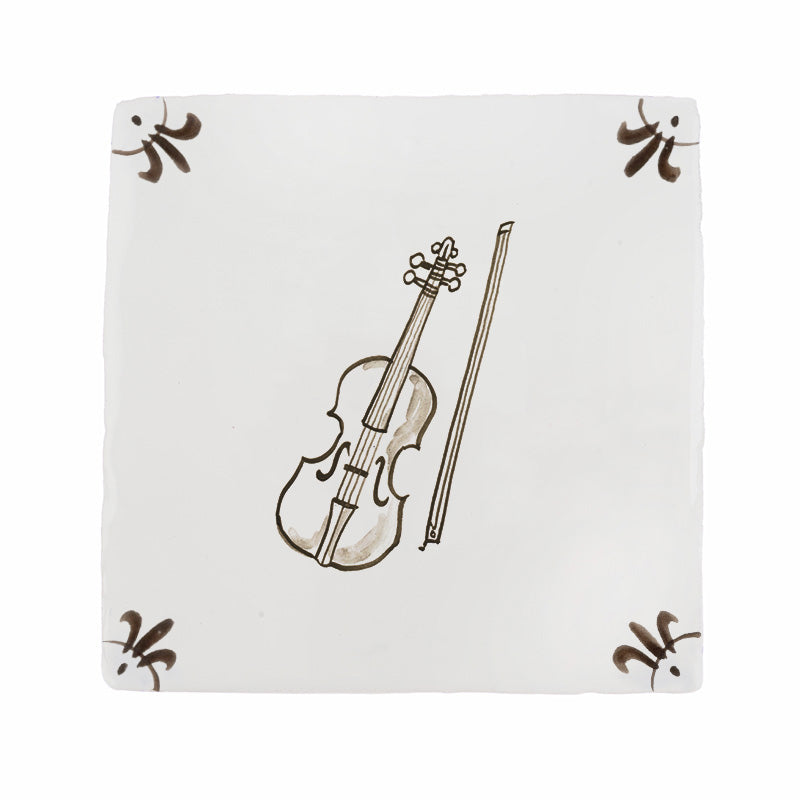 Violin Delft Tile