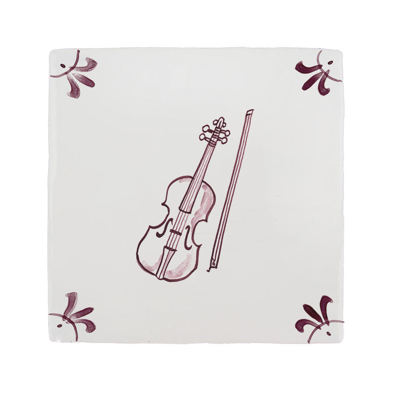 Violin Delft Tile