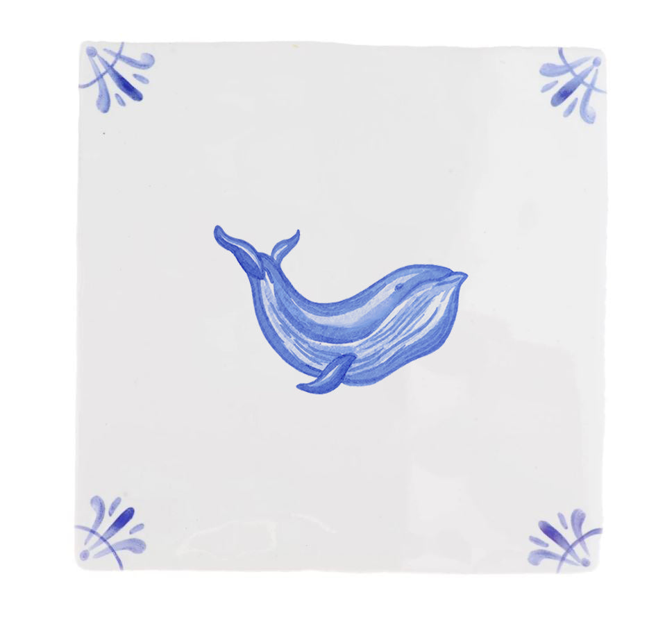 Whale Delft Tile